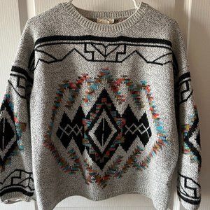 Tribal print, oversized, thick sweater